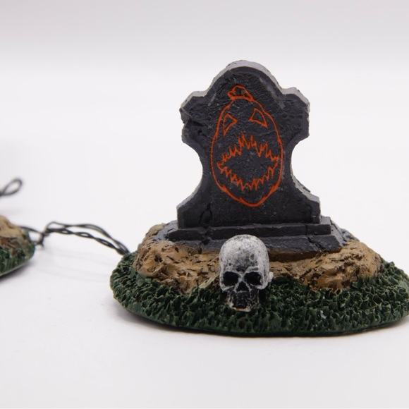 Lemax Spooky Town Halloween Backlit Tombstones Accessories Tested Works Retired - Picture 9 of 15